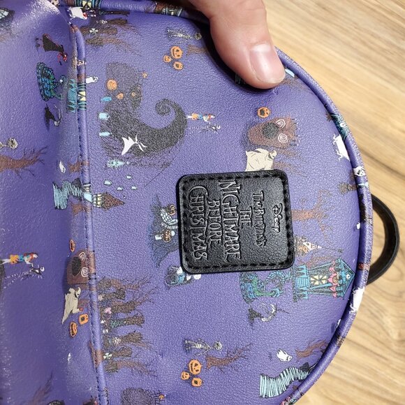 Disney Loungfly The Nightmare Before Christmas Tim Burton Mini Backpack Purple - Picture 5 of 6
